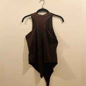 Brown body suit